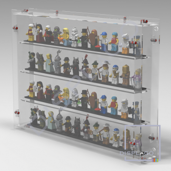 Wall Mounted Display case for 48 LEGO® minifigures. Mini Series Display