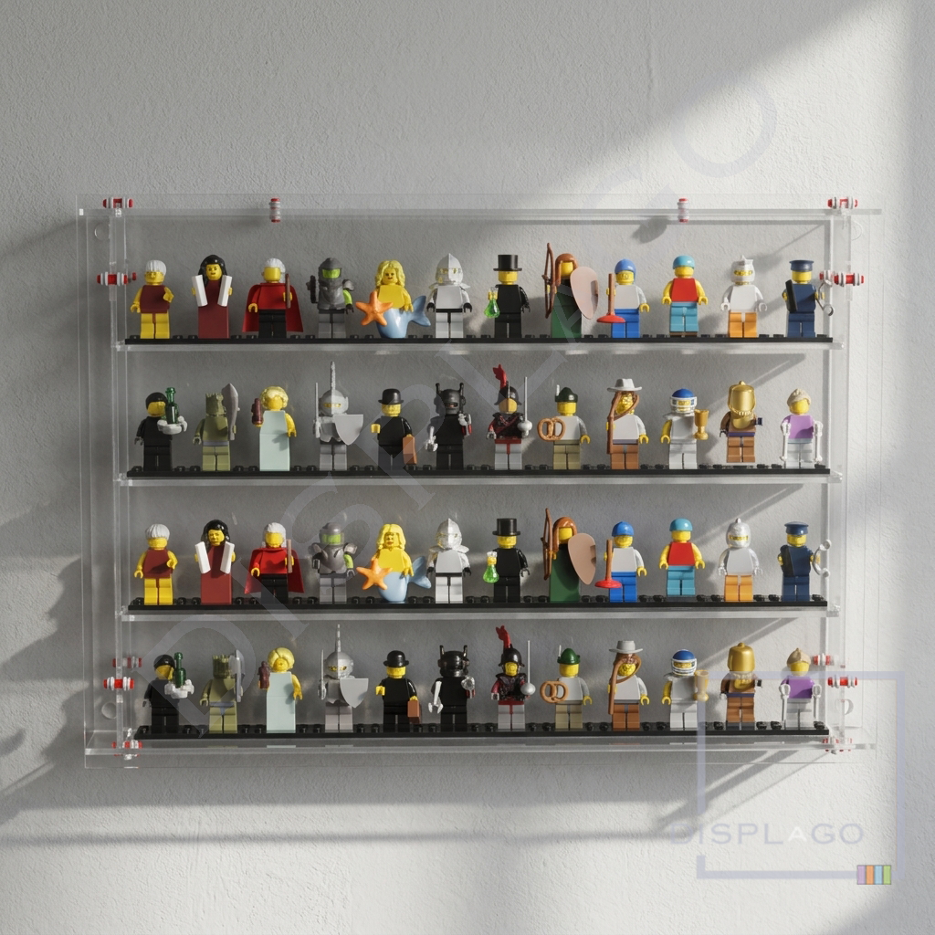 Wall Mounted Display case for 48 / 60/ 100 LEGO® minifigures. Mini Series Display