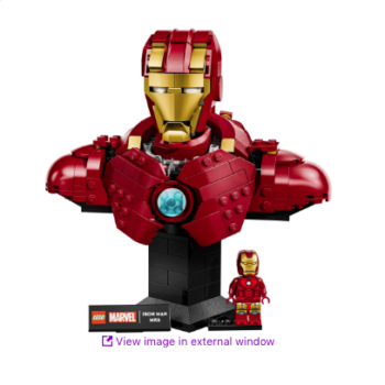 Marvel Iron Man MK4 Bust Display Case for LEGO 76327