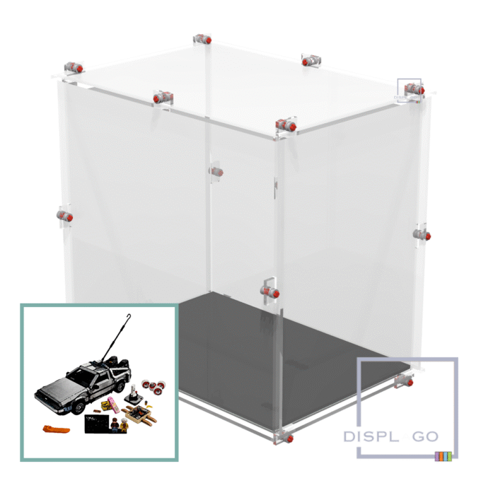 Back to the Future Time Machine Small Display Case for LEGO 10300 (with hook)