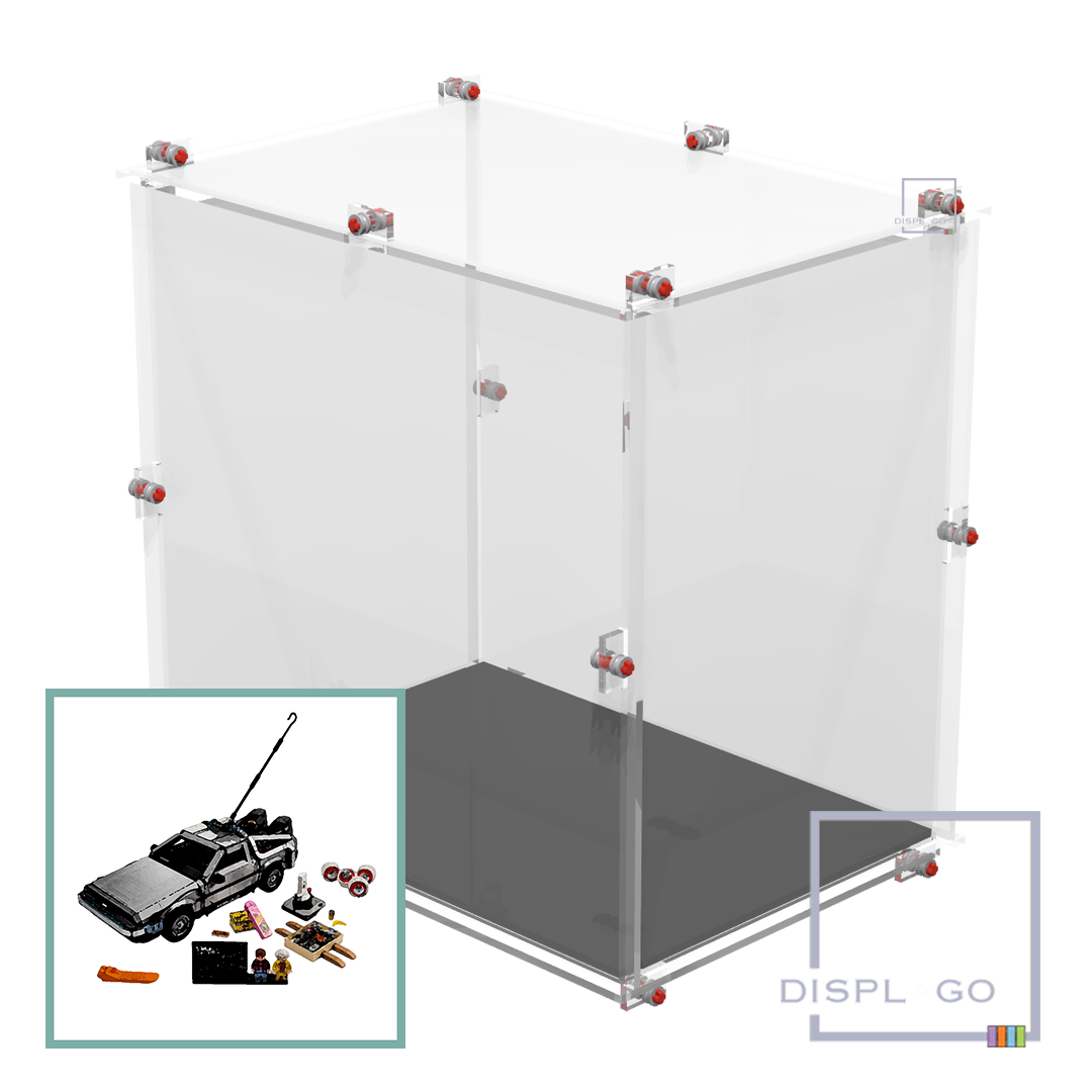 Back to the Future Time Machine Small Display Case for LEGO 10300 (with hook)