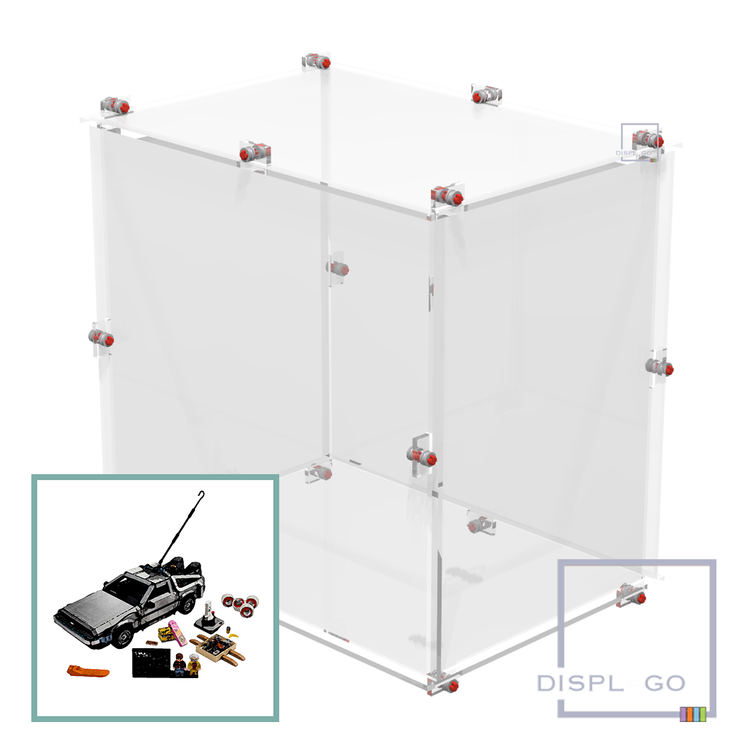 Back to the Future Time Machine Small Display Case for LEGO 10300 (with hook)