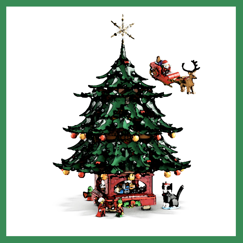 Display Case for LEGO® 41843 Family Christmas Tree (Closed position)