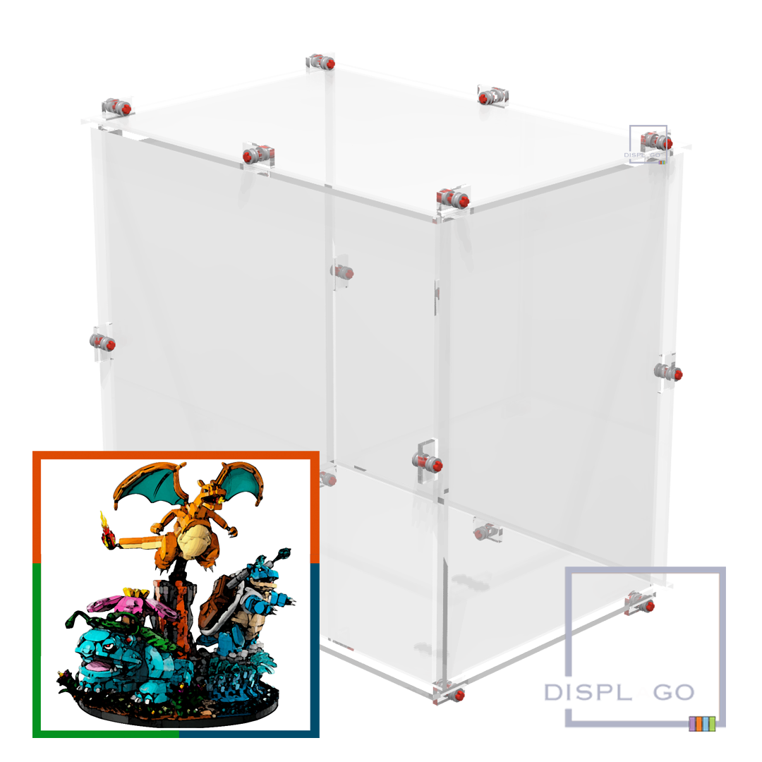 Display Case for LEGO® 72153 Venusaur™, Charizard™ and Blastoise™