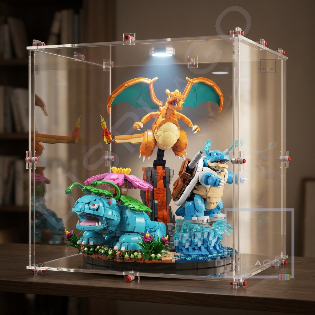 Display Case for LEGO® 72153 Venusaur™, Charizard™ and Blastoise™