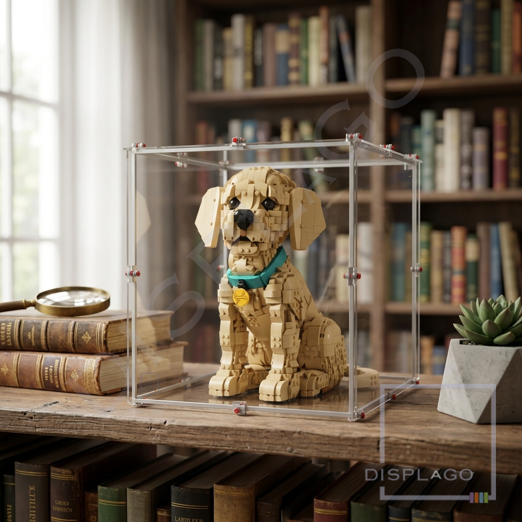 Display Case for LEGO® Icons® 11384 Golden Retriever Puppy fauna
