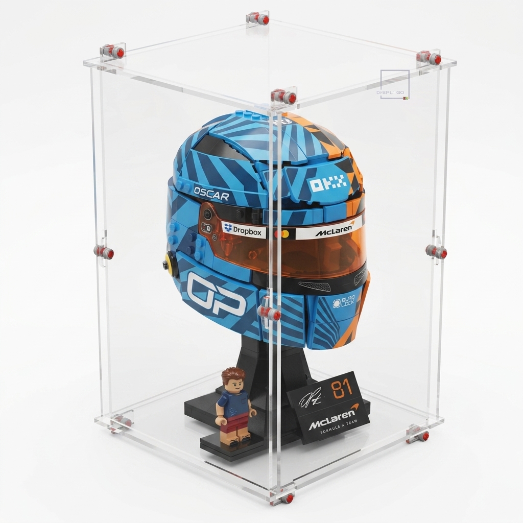 Display Case for LEGO® 43017 McLaren™ Mastercard™ F1™ Team Oscar Piastri™ Helmet speed hunger